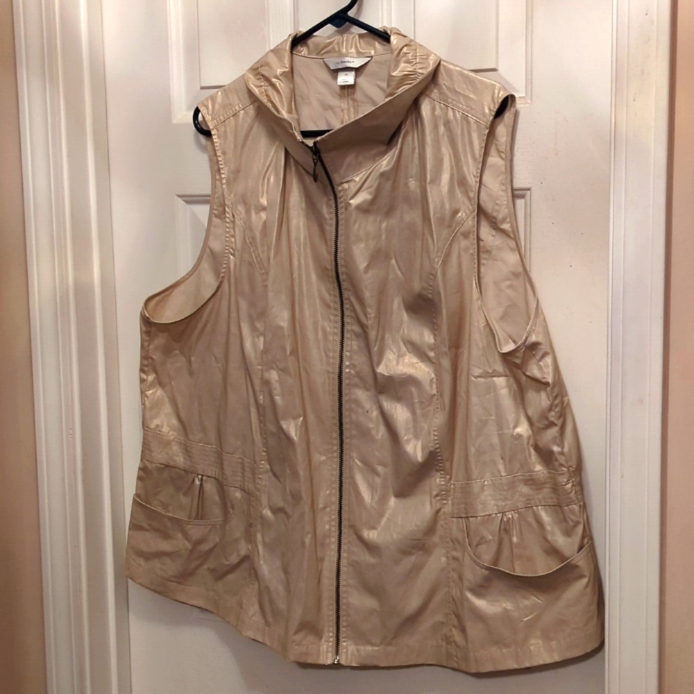 CJ Banks gold zipper vest
